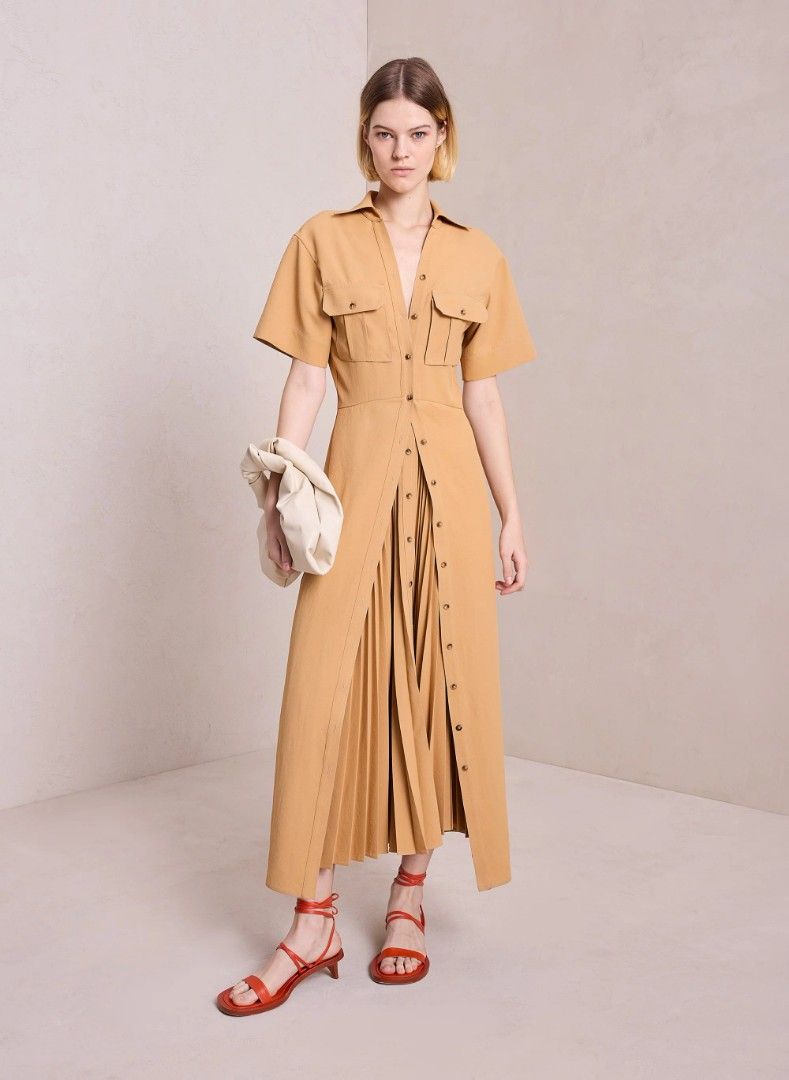 ALC Florence Pleated Midi Dress