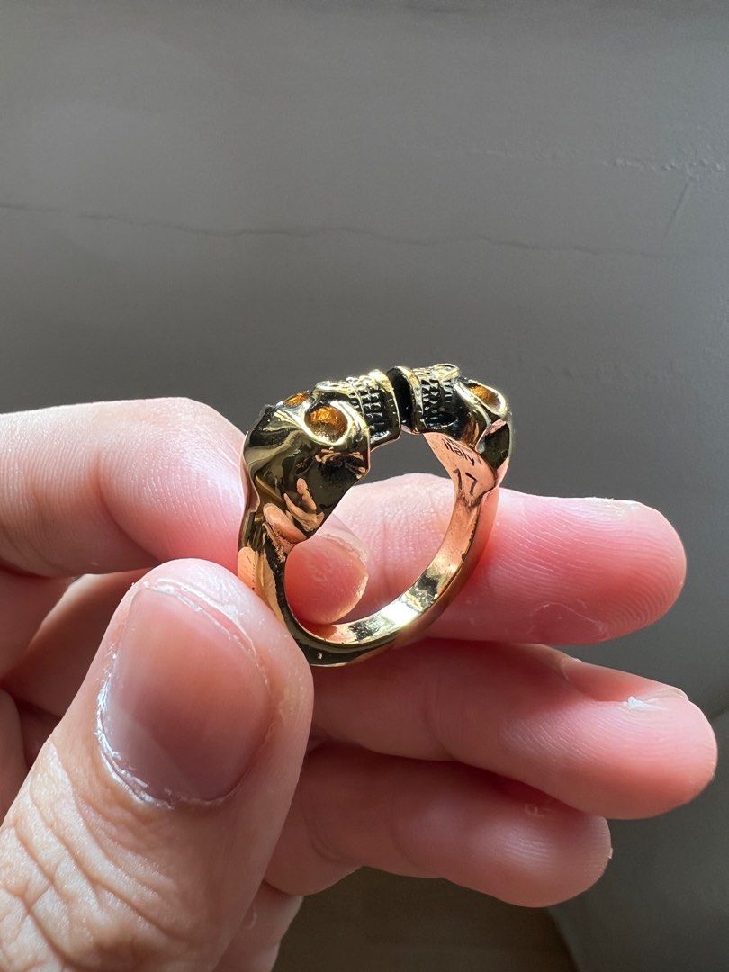 Alexander mcqueen clearance twin skull ring