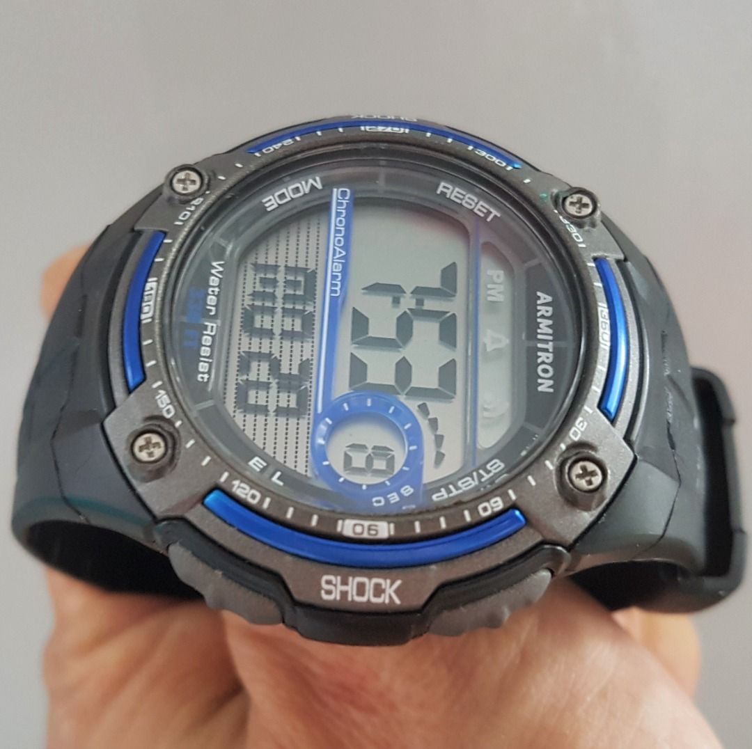Armitron Pro Sports Digital Chronograph Wristwatch Alarm Water