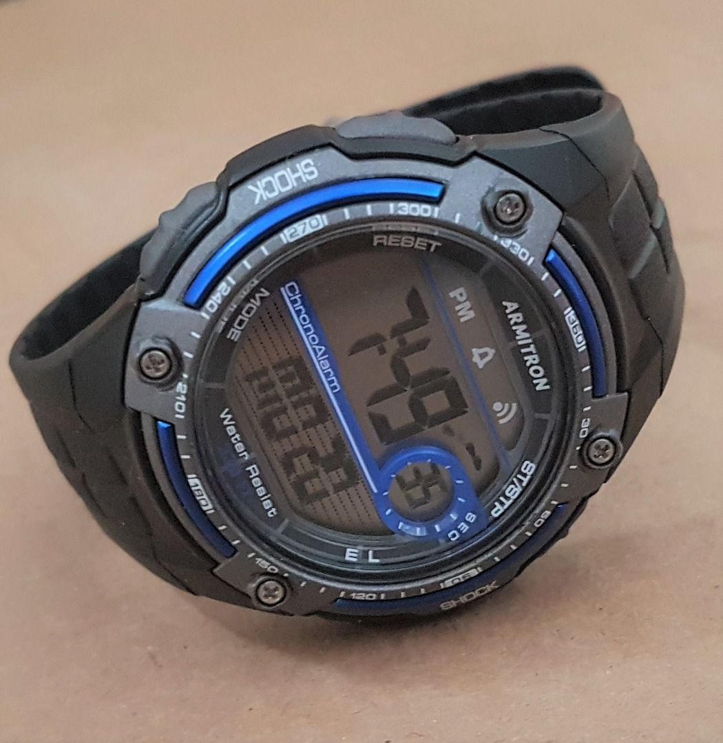 Armitron Pro Sports Digital Chronograph Wristwatch Alarm Water