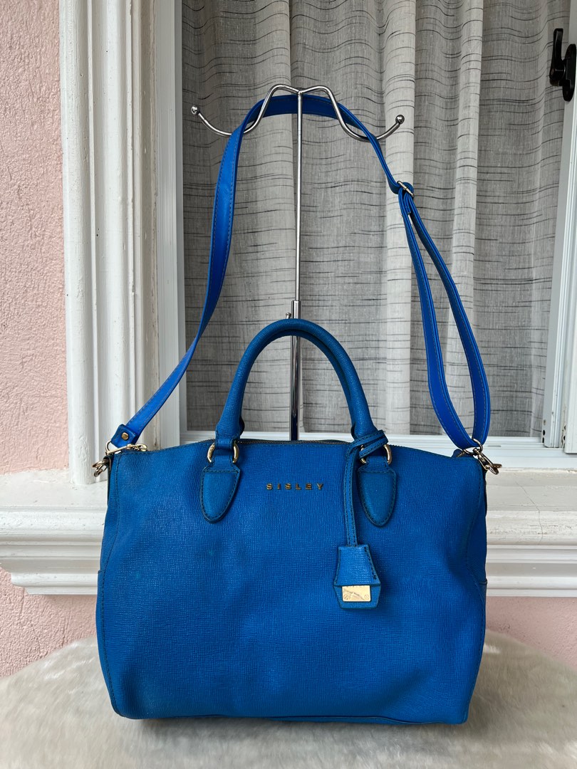 Authentic SISLEY Paris Leather 2way Bag in Blue on Carousell