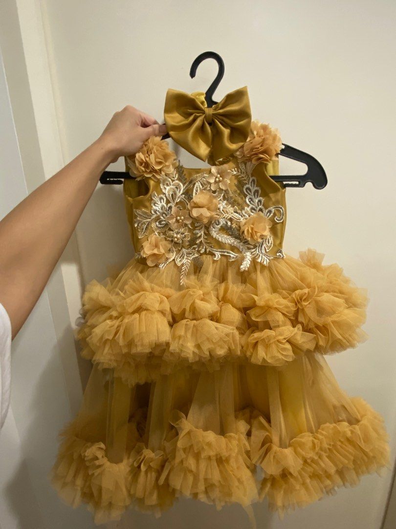 Mustard flower clearance girl dress