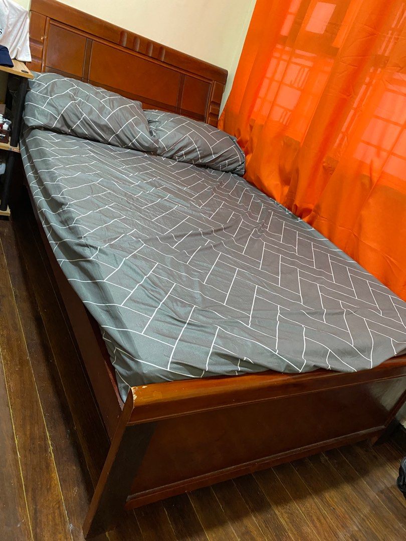 Bed frame with foam on Carousell