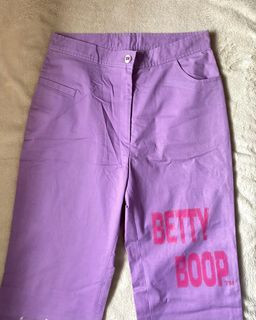 betty boop purple pants y2k vintage embroidered highwaist
