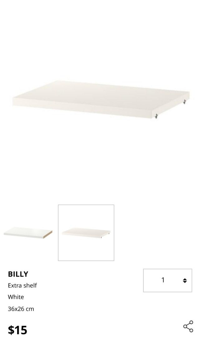 Billy bookcase shelf (3 left), Furniture & Home Living, Furniture