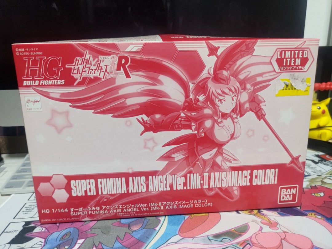 Build Fighters Gundam Super Fumina Axis Angel Ver.[Mk-II Axis Image Color] Gunpla Toy (Category: Gundam Model Kits) located in Singapore. Submitted by zero_edition (Listing ID 1216376197, Image 1). Description: Selling the above original toy. Actual picture taken. Mint in box and unassembled. Self collect at S(641216) or courier at 2sgd more. Thanks for looking..