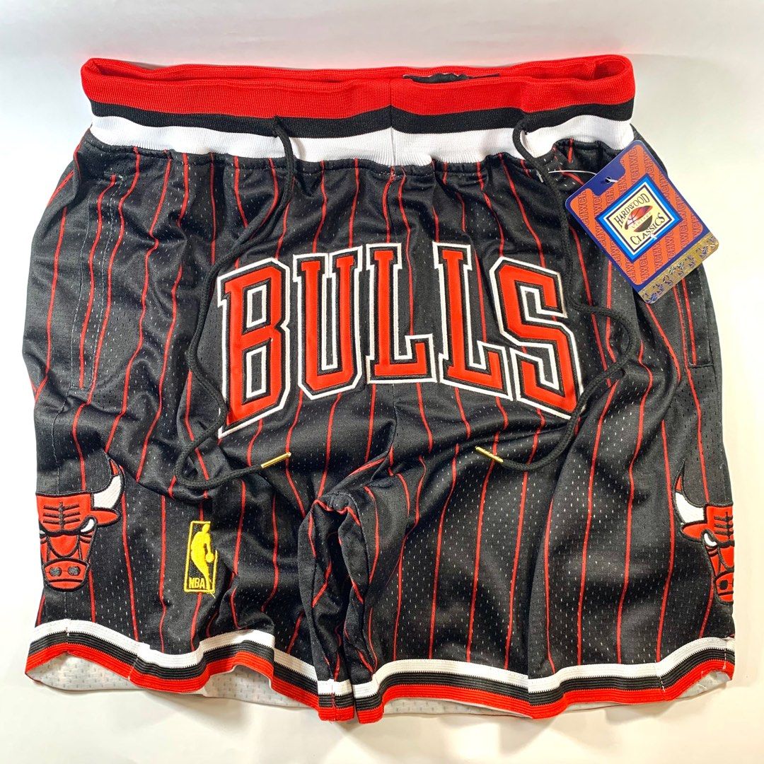 Chicago Bulls Black with Red Pinstripes JUST DON Shorts