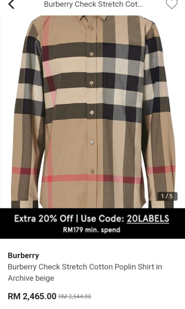 BURBERRY, Men's Fashion, Tops & Sets, Formal Shirts on Carousell