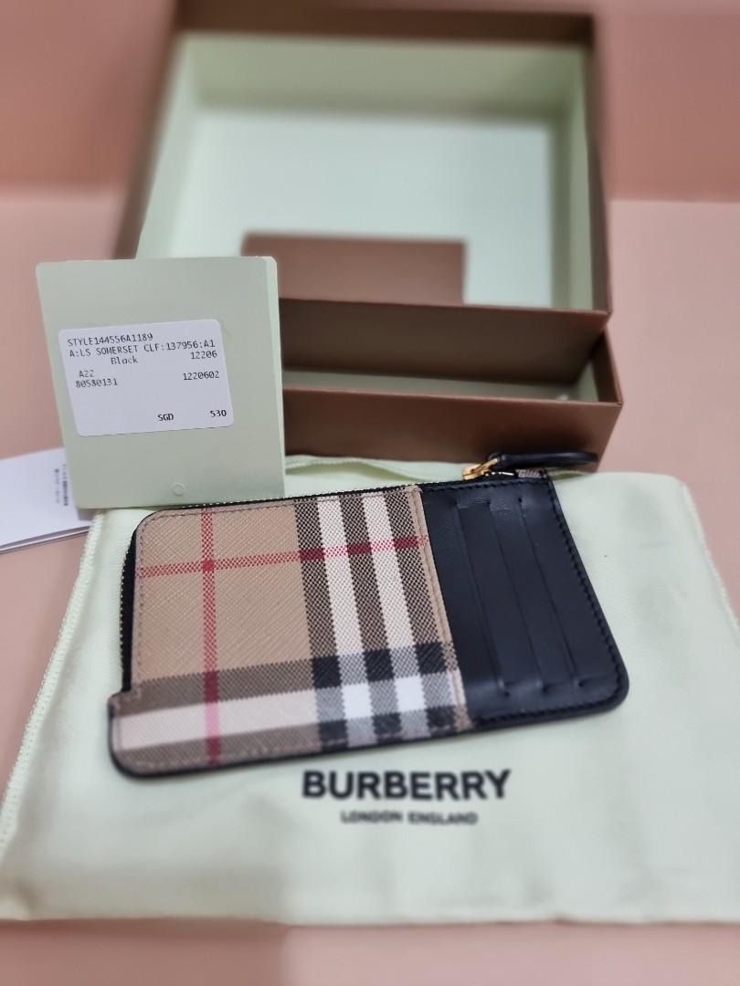 Burberry vintage check and leather zip card case new arrivals