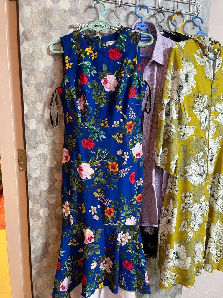 Calvin klein floral gown hotsell