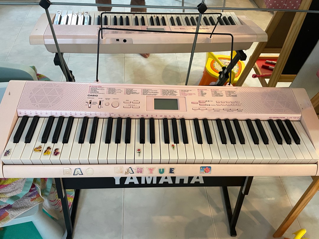 Casio electric piano for kids with Yamaha Piano Stand, Hobbies & Toys