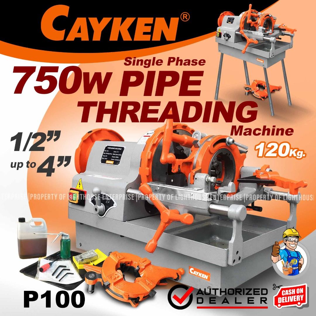 CAYKEN 750W Single Phase Pipe Threading Machine / Electrical Pipe Threader (1/2"-4") LIGHTHOUSE ENTERPRISE (Category: Construction Tools & Equipment) located in Caloocan City. Submitted by lighthouse_enterprise (Listing ID 1216326349, Image 1). Description: 𝐂𝐀𝐘𝐊𝐄𝐍 𝟕𝟓𝟎𝐖 𝐒𝐢𝐧𝐠𝐥𝐞 𝐏𝐡𝐚𝐬𝐞 𝐏𝐢𝐩𝐞 𝐓𝐡𝐫𝐞𝐚𝐝𝐢𝐧𝐠 𝐌𝐚𝐜𝐡𝐢𝐧𝐞 / 𝐄𝐥𝐞𝐜𝐭𝐫𝐢𝐜𝐚𝐥 𝐏𝐢𝐩𝐞 𝐓𝐡𝐫𝐞𝐚𝐝𝐞𝐫 (𝟏/𝟐"-𝟒") 𝐋𝐈𝐆𝐇𝐓𝐇𝐎𝐔𝐒𝐄 𝐄𝐍𝐓𝐄𝐑𝐏𝐑𝐈𝐒𝐄