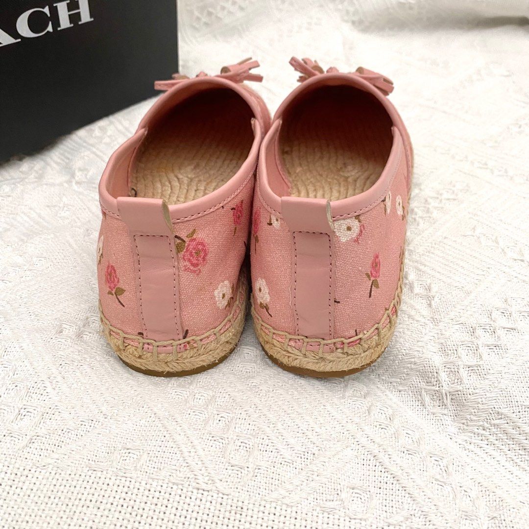 Coach Espadrilles Pink Floral, Women's Fashion, Footwear, Flats on Carousell