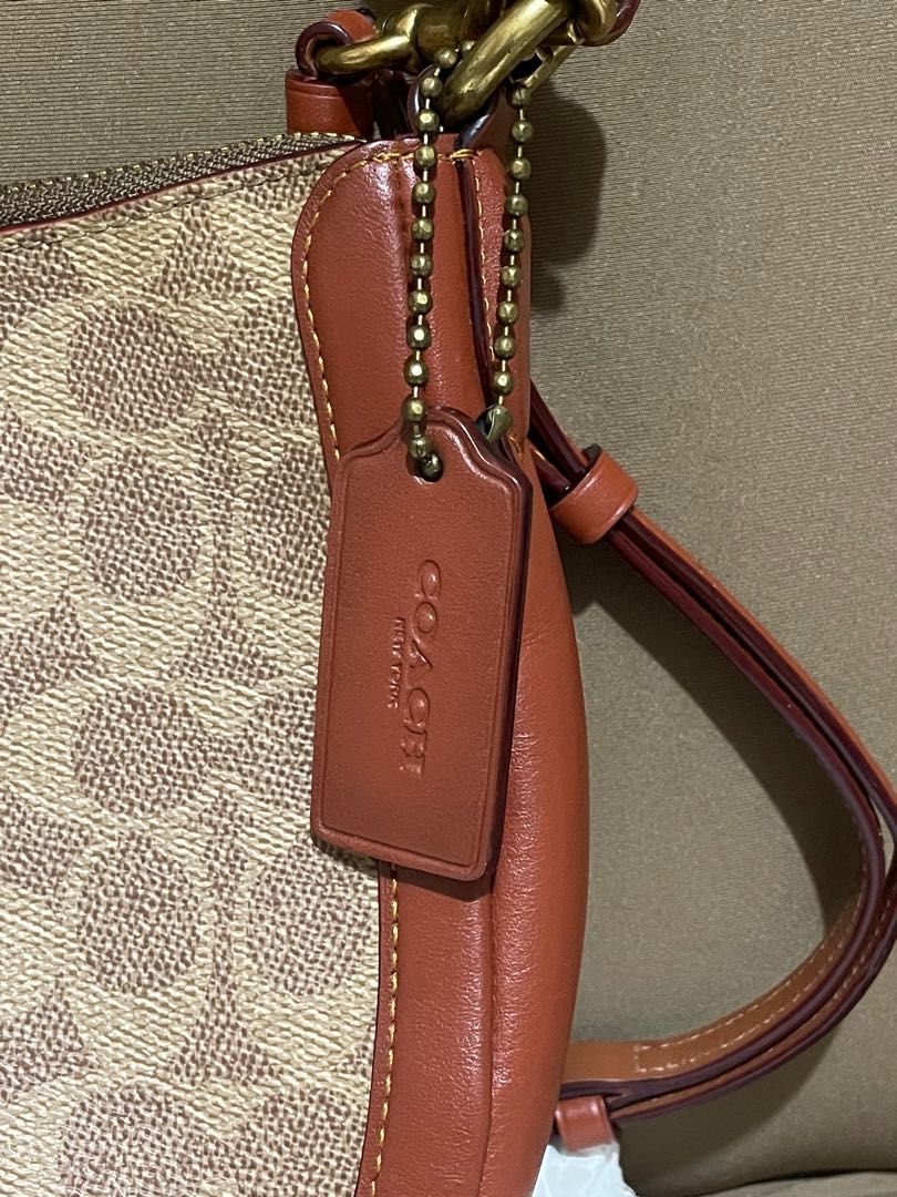 Coach Signature Tan Rust Sutton Crossbody Bag, Luxury, Bags & Wallets