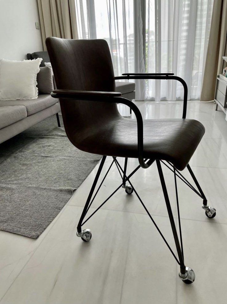 Crate and barrel leather desk chair deals