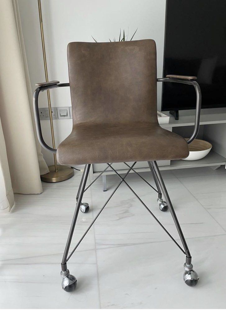 Crate and barrel sales leather desk chair