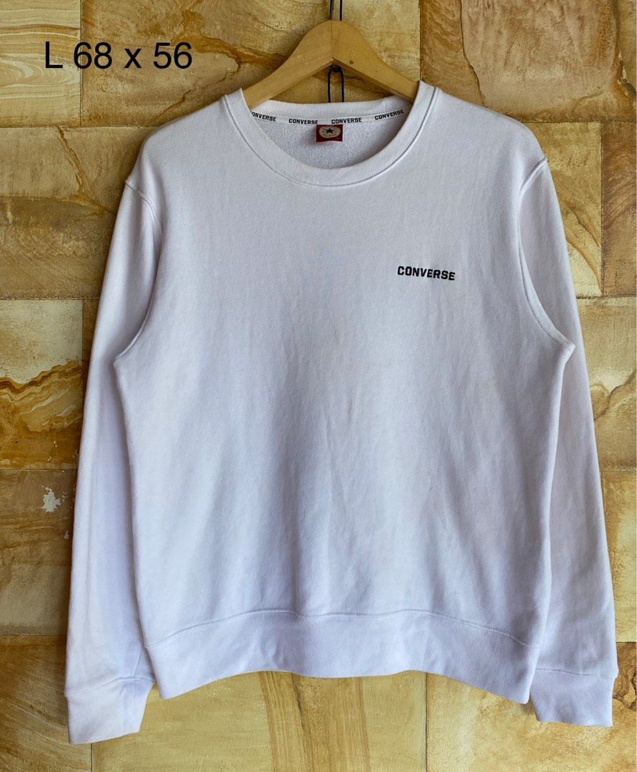 crewneck converse second original, Fesyen Pria, Pakaian , Atasan di  Carousell
