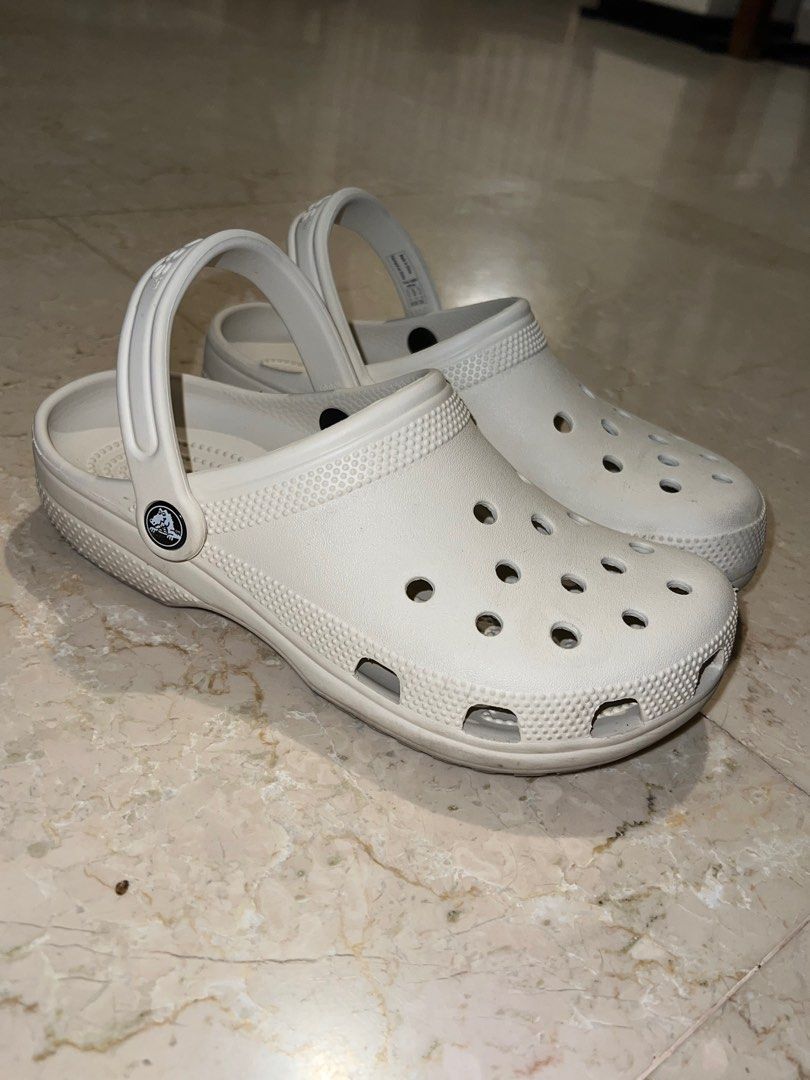 crocs (cream coloured), Women's Fashion, Footwear, Sandals on Carousell