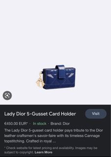 Dior Lady Dior 5-Gusset Card Holder in Patent Leather