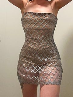Envy mini dress silver- WHITE FOX BOUTIQUE BNWT