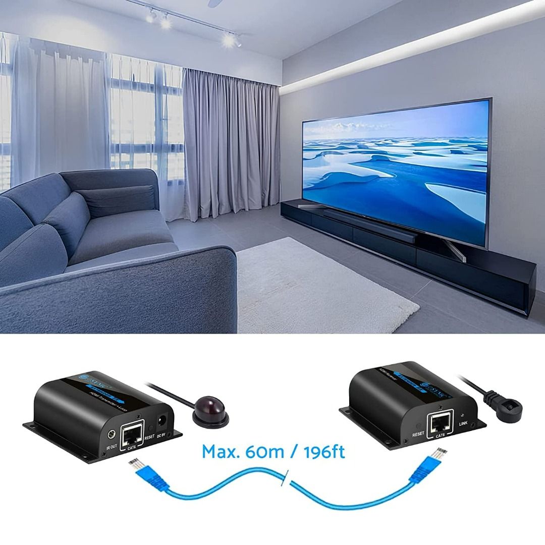eSynic Professional HDMI Extender POC 1080P HDMI Extender Splitter 2