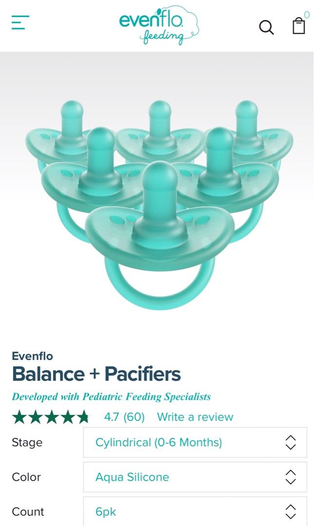 Evenflo feeding balance cylindrical pacifier deals