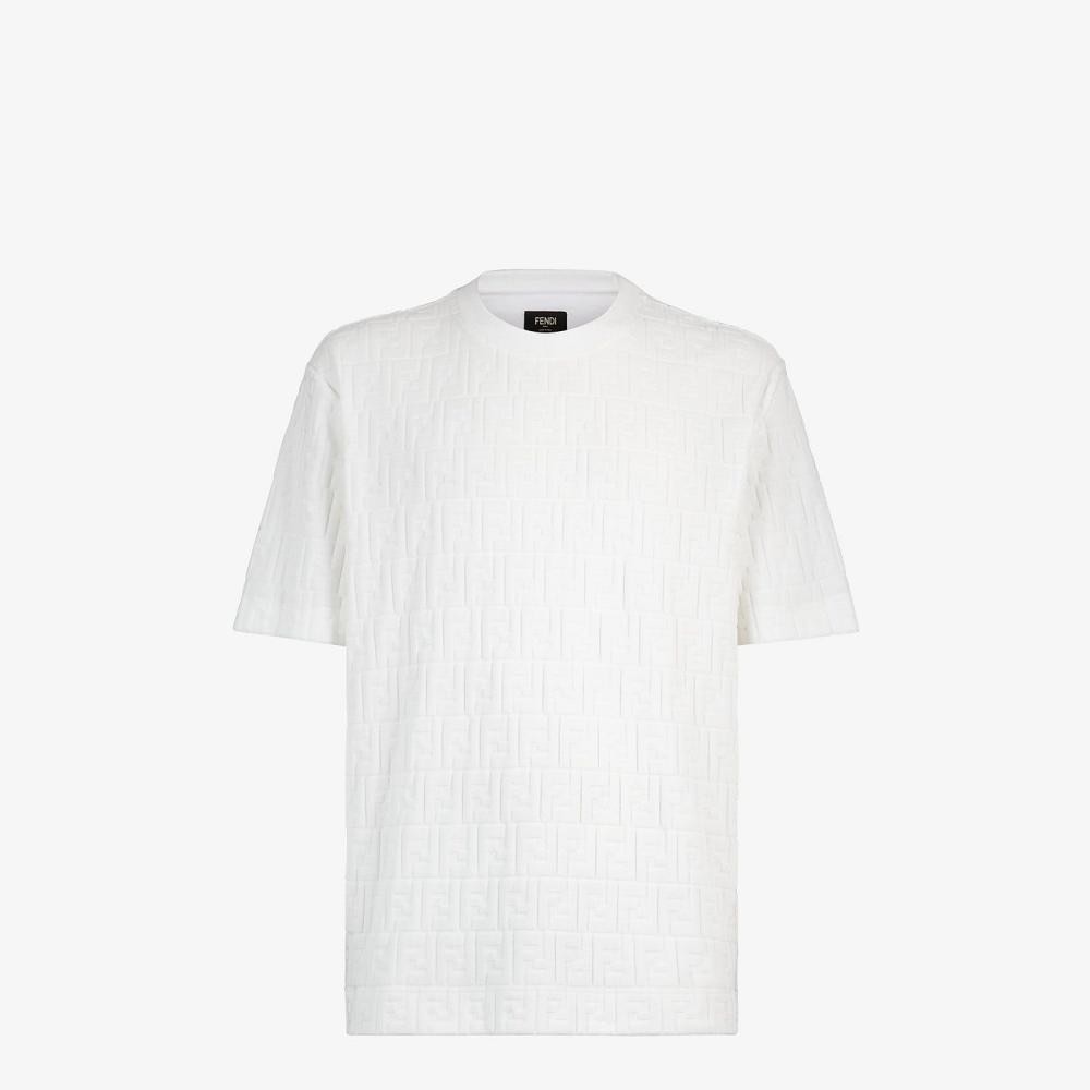 Fendi White Cotton Manga Print T-Shirt