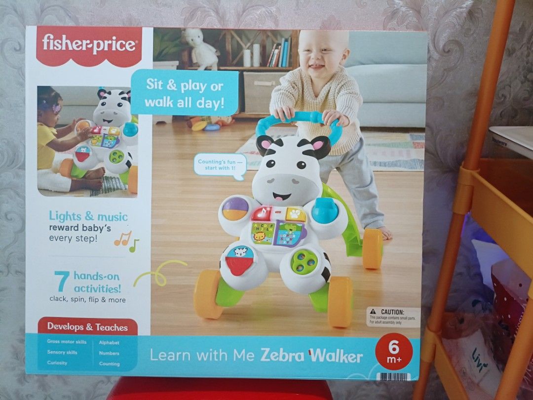 Fisher Price Zebra Walker, Bayi & Anak, Mainan & Baby Walker di Carousell