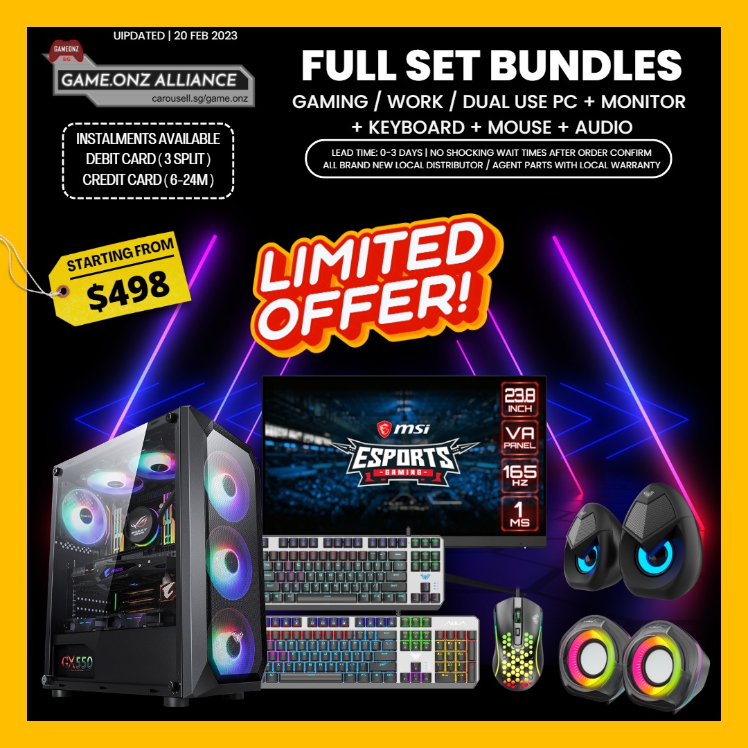 FULL SET BUNDLE DEALS PROMO OFFER CHEAP BUDGET GAMING PC BUILD CUSTOM