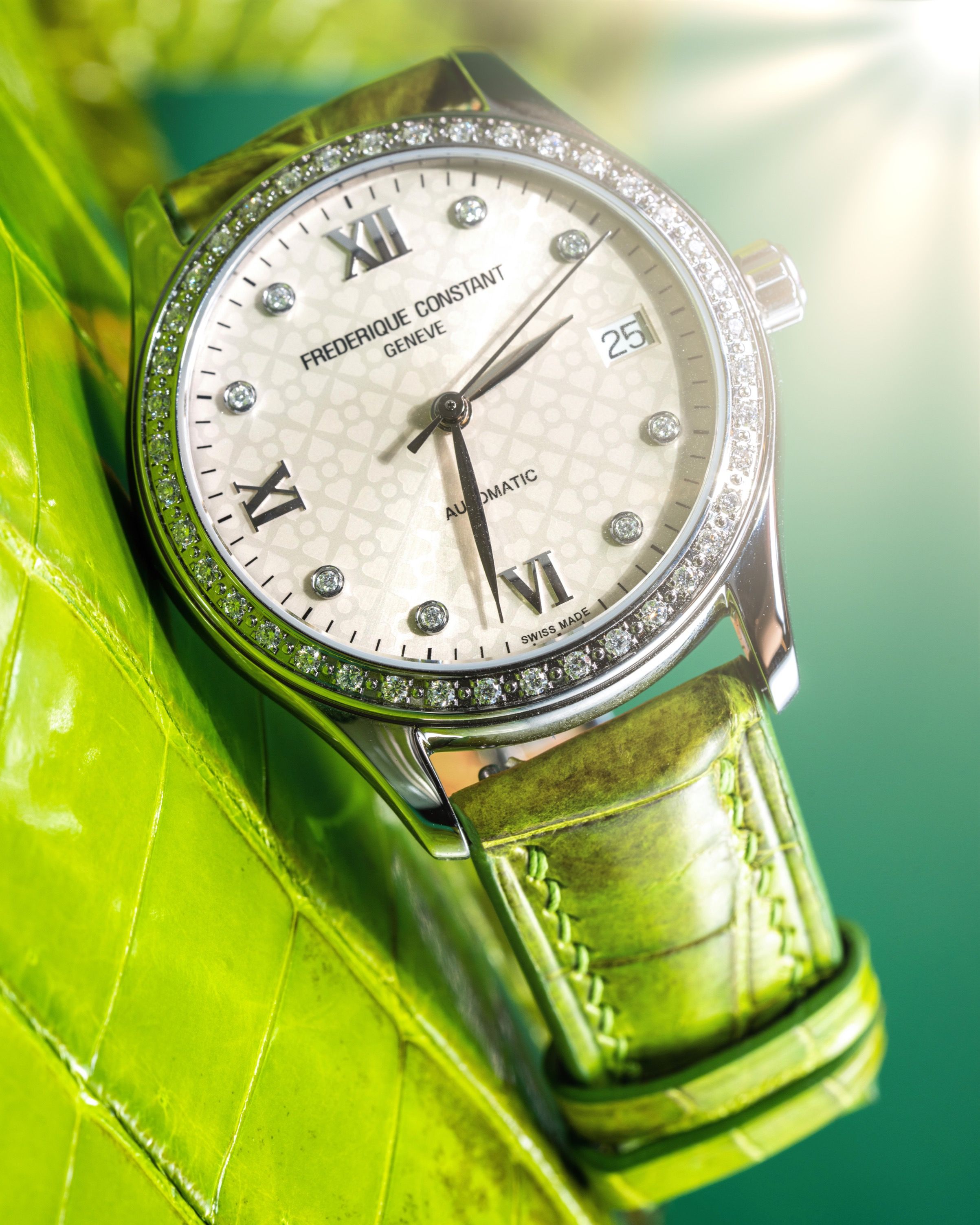 Handmade Hand stitched Watch Strap in Apple Green Himalayan