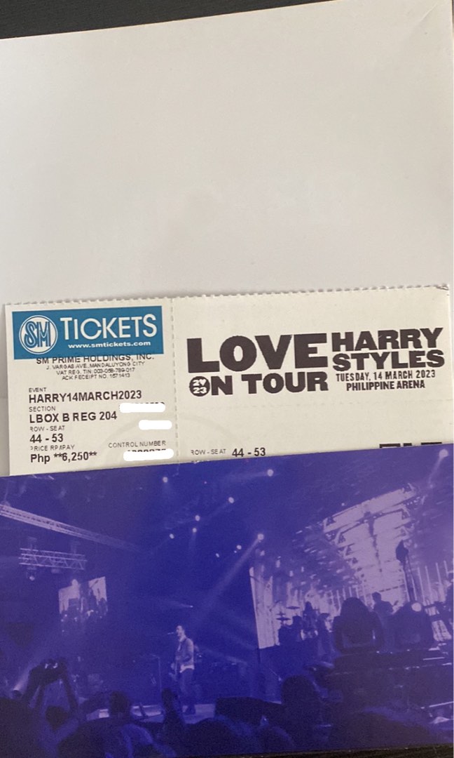 Harry Styles ticket, Tickets & Vouchers, Event Tickets on Carousell