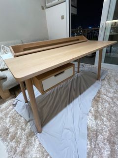 HARTO Desk Honoré, 140cm 闊 70cm 深, 白宮啡色書枱