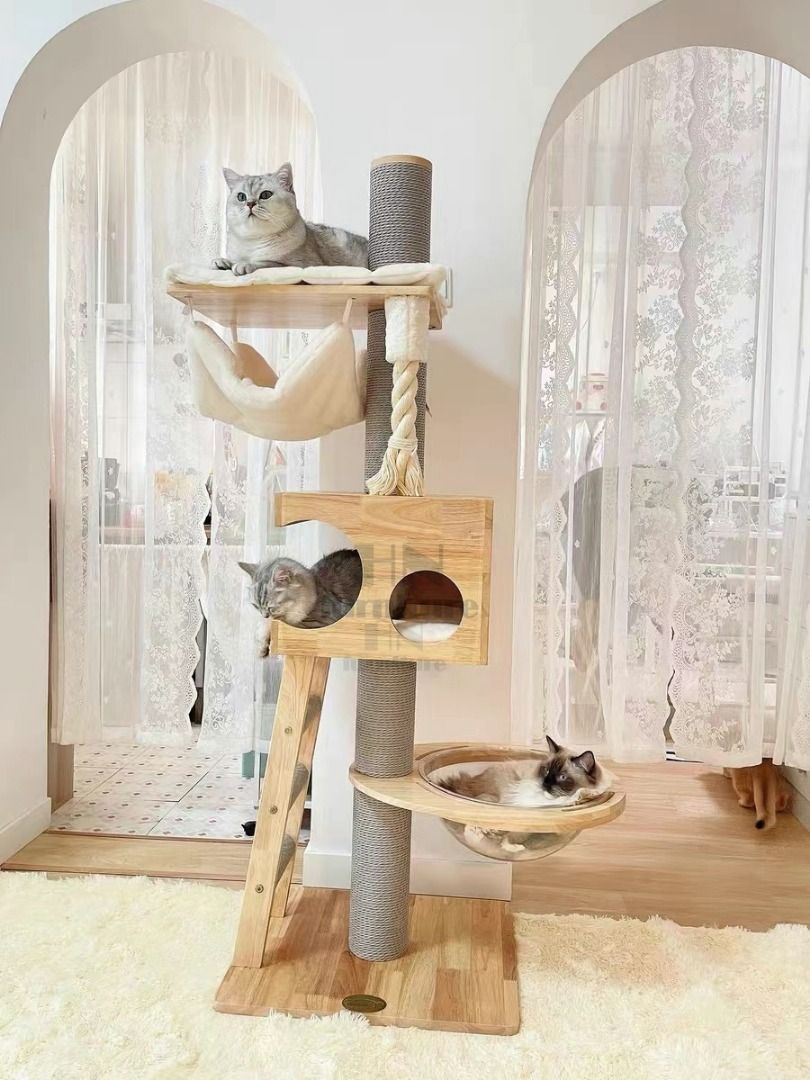 hn0606 Tall Solid Wood Cat Tower Palace Large, Pet Supplies, Homes