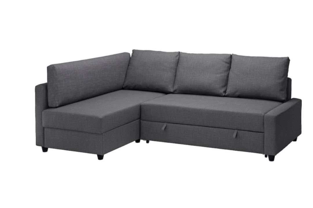 Ikea Grey LShaped Sofa transforms into a bed, Furniture & Home