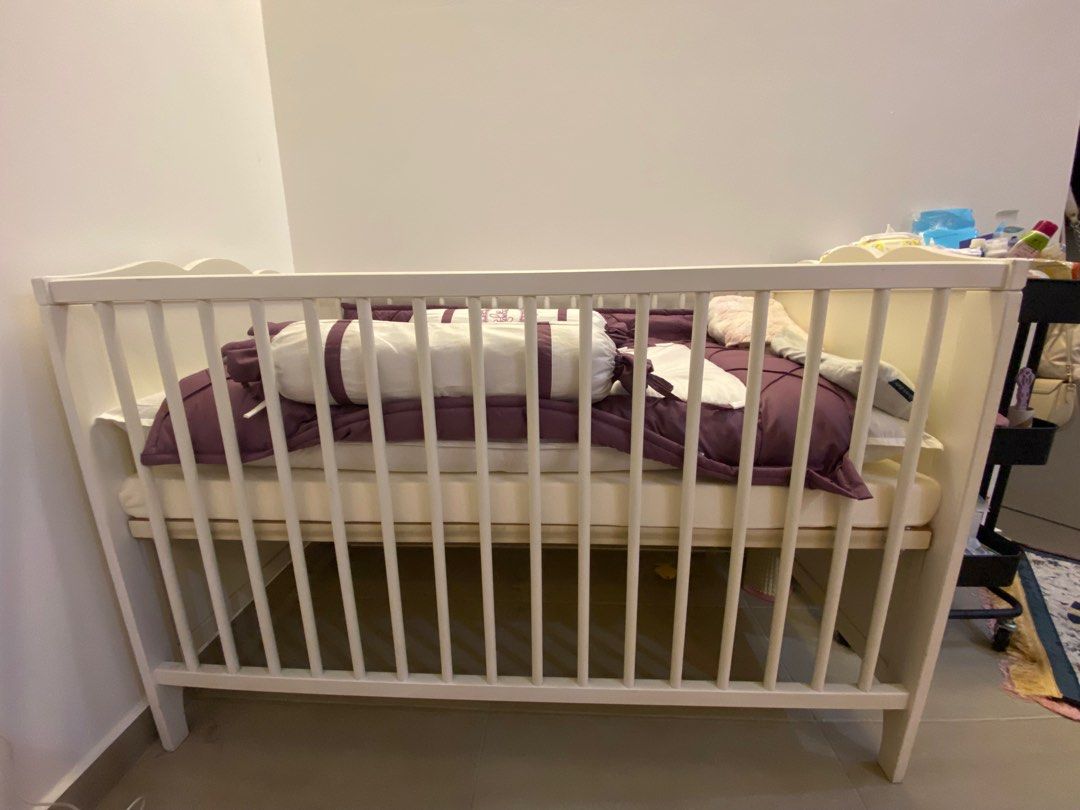 IKEA HENSVIK BABY COT + IKEA MATTRESS, Babies & Kids, Baby Nursery