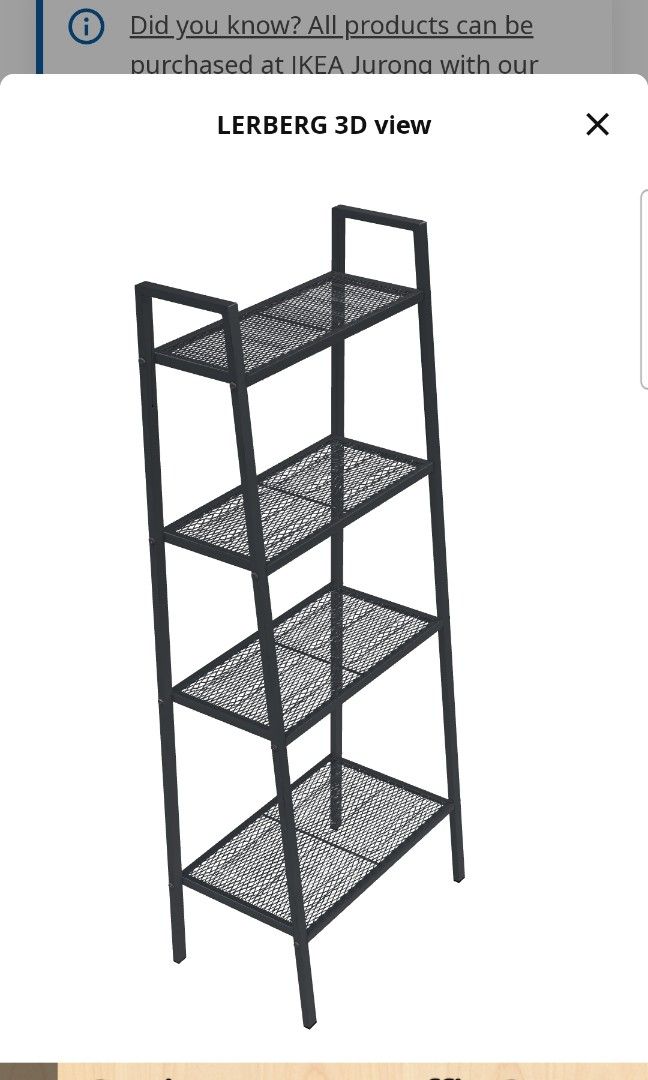 Ikea shelf Lerberg, Furniture & Home Living, Furniture, Shelves