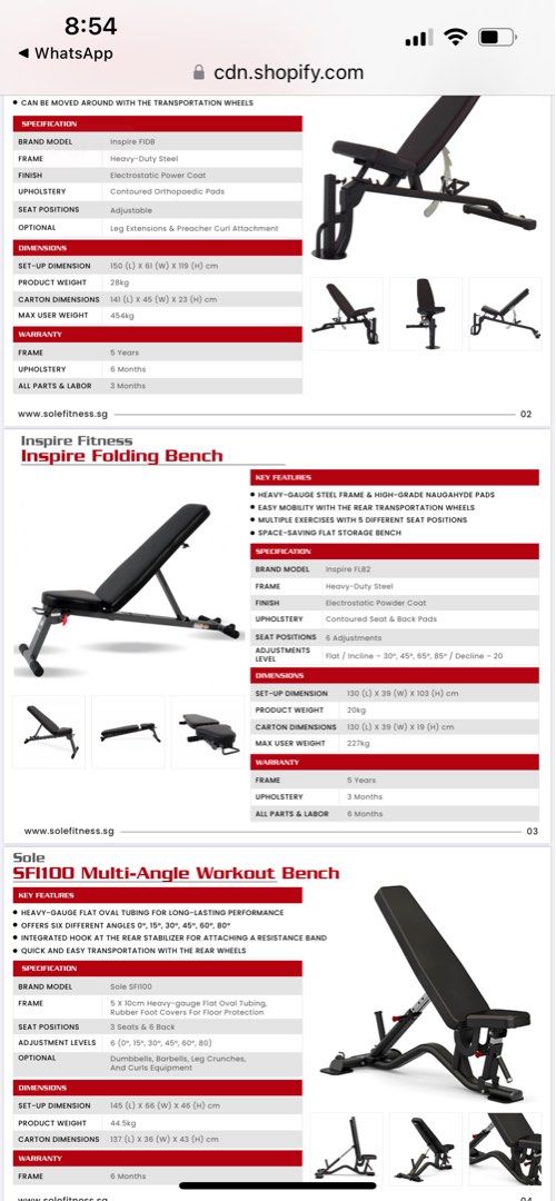 Inspire flb2 folding discount bench