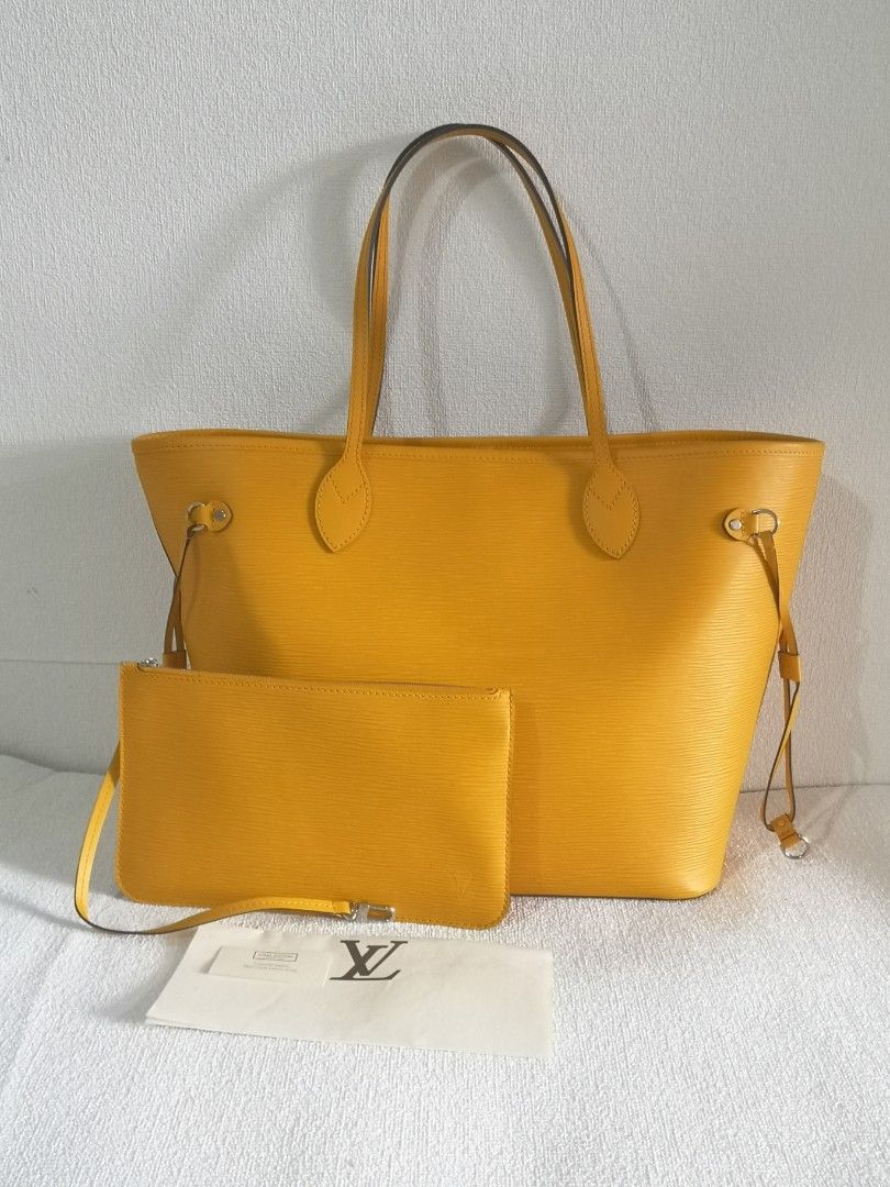 Preloved Louis Vuitton Neverfull MM Yellow Epi Leather Tote Bag