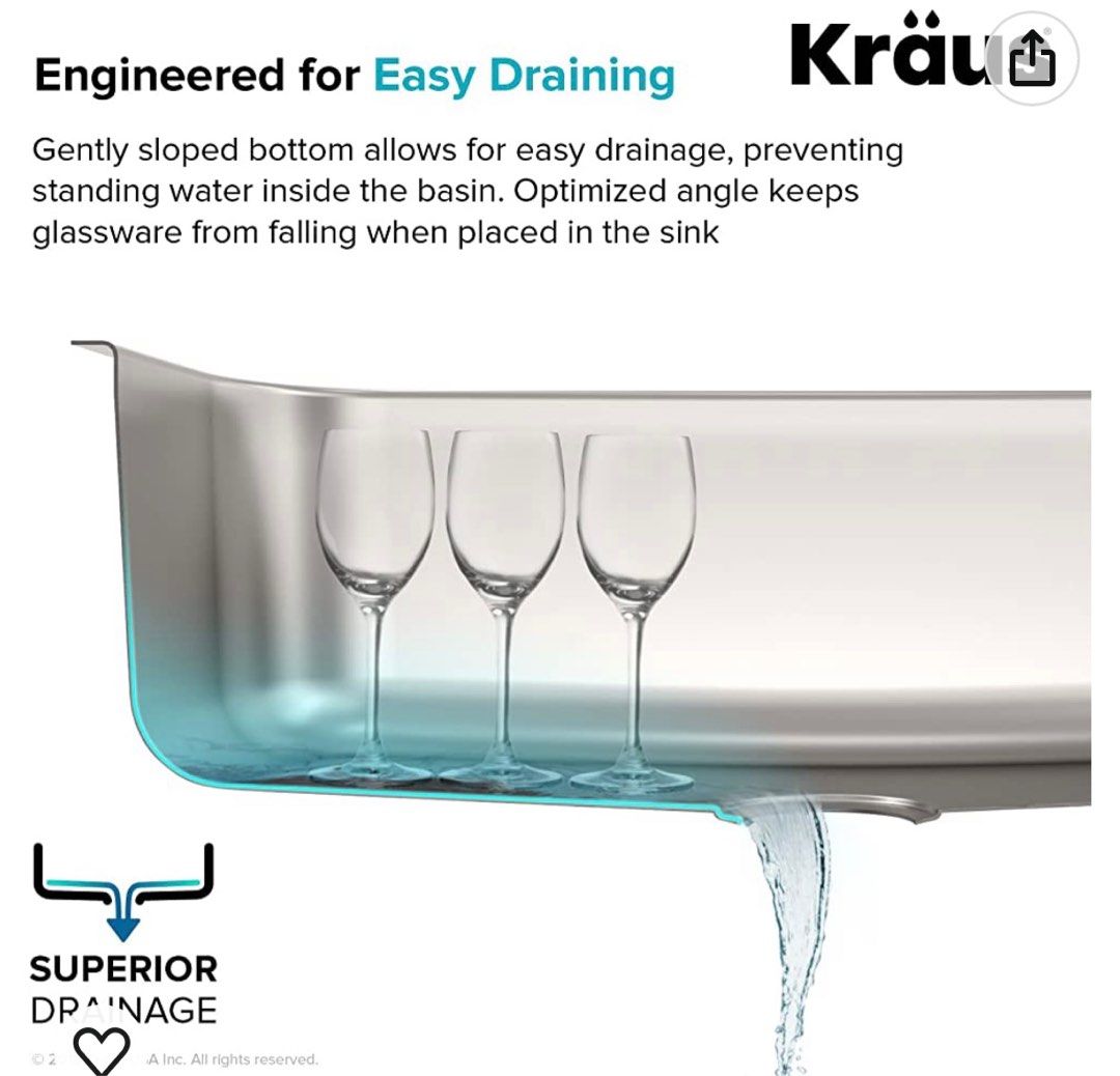 Kitchen sink (Kraus stainless steel sink, made in Korea), Furniture