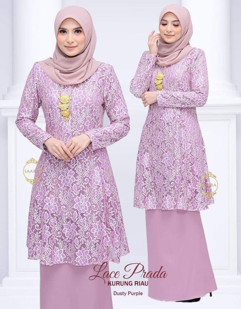 KURUNG MODEN EMBROIDERY LACE EXCLUSIVE Women s Fashion Muslimah Fashion Baju Kurung sets on Carousell