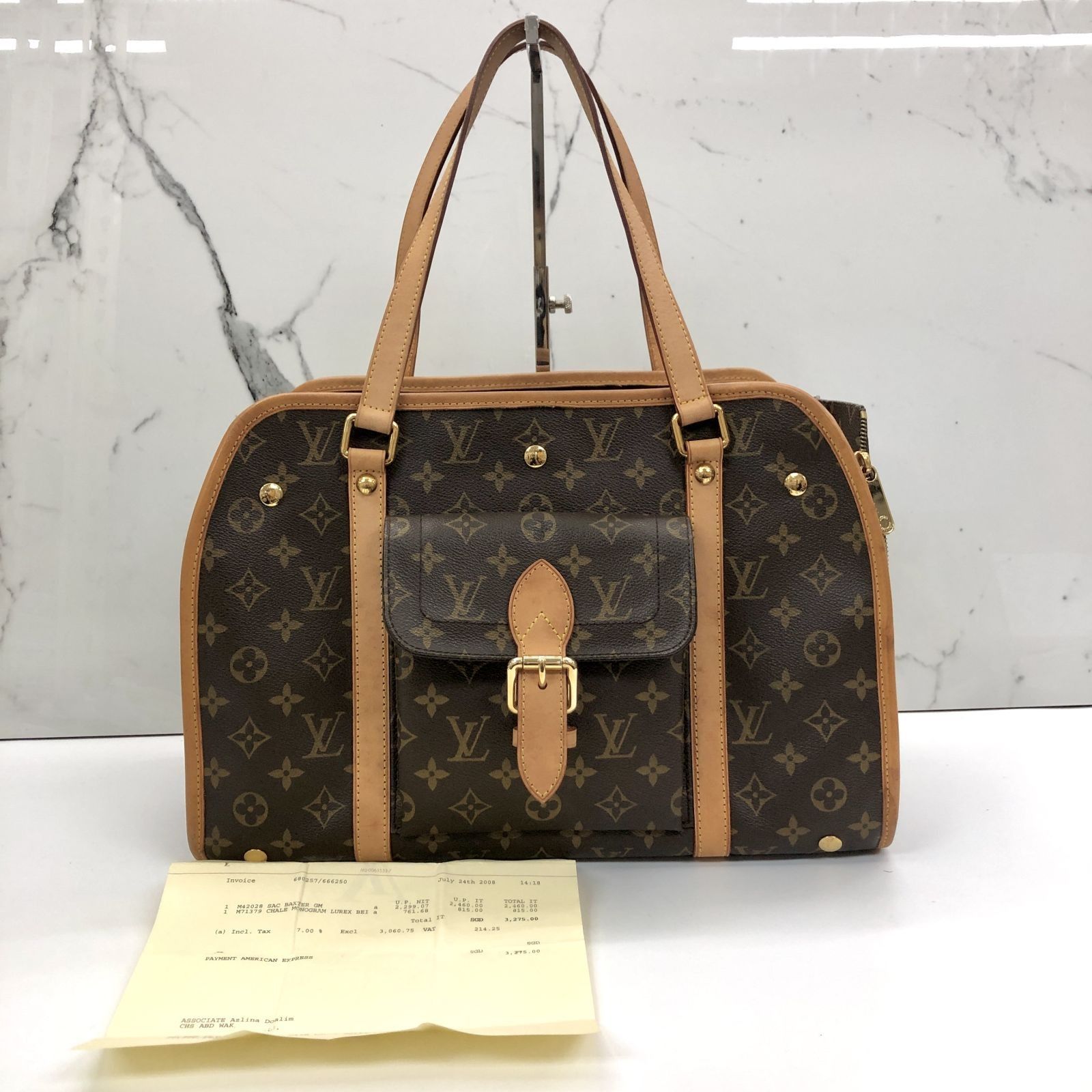 LOUIS VUITTON Monogram Sac Baxter GM Tote Bag M42028 Dark brown Leather  ref.695343 - Joli Closet