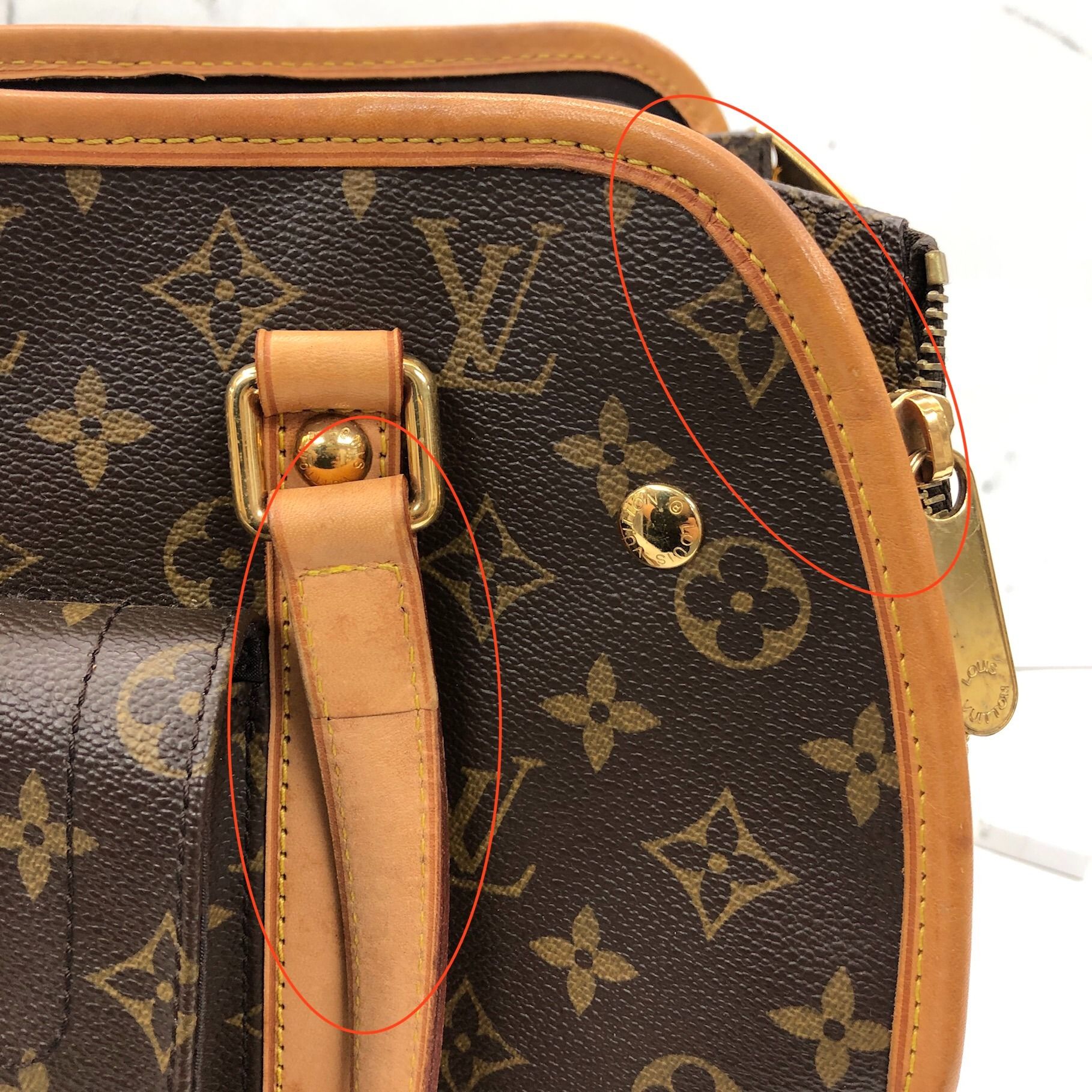 LOUIS VUITTON Monogram Sac Baxter GM Tote Bag M42028 Dark brown Leather  ref.695343 - Joli Closet