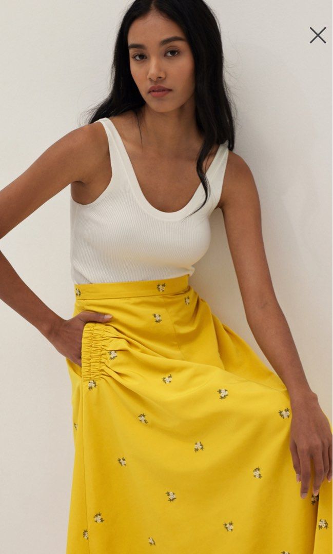 Ruched flare best sale skirt