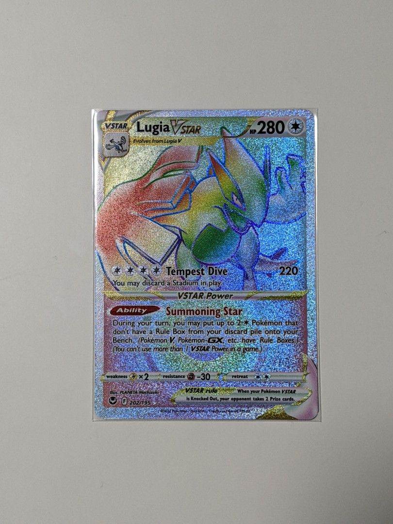Lugia Vstar Rainbow Rare Silver Tempest, Hobbies & Toys, Toys & Games