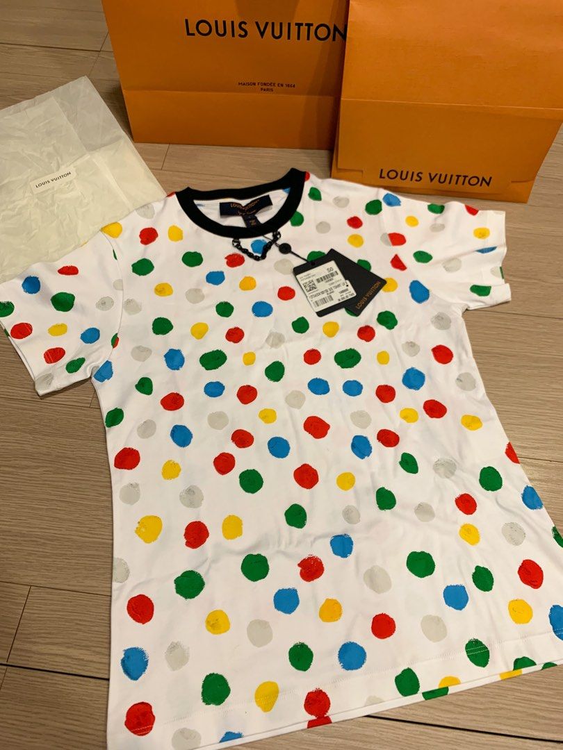 Shop Louis Vuitton Dots Chain Plain Cotton Short Sleeves T-Shirts (LV X YK  PAINTED DOTS T-SHIRT, 1AB90H 1AB90I, 1AB90E 1AB90F 1AB90G 1AB90D 1AB90C) by  Mikrie