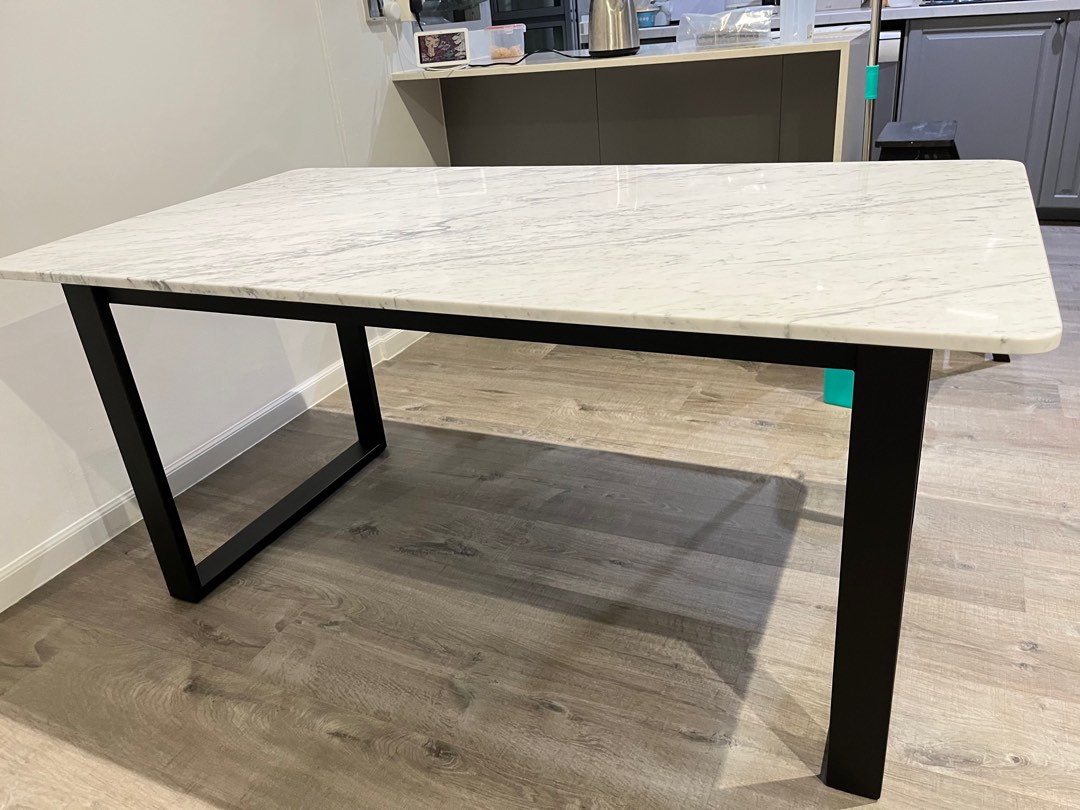 Real Marble Dining Table Rarely Used, Furniture & Home Living