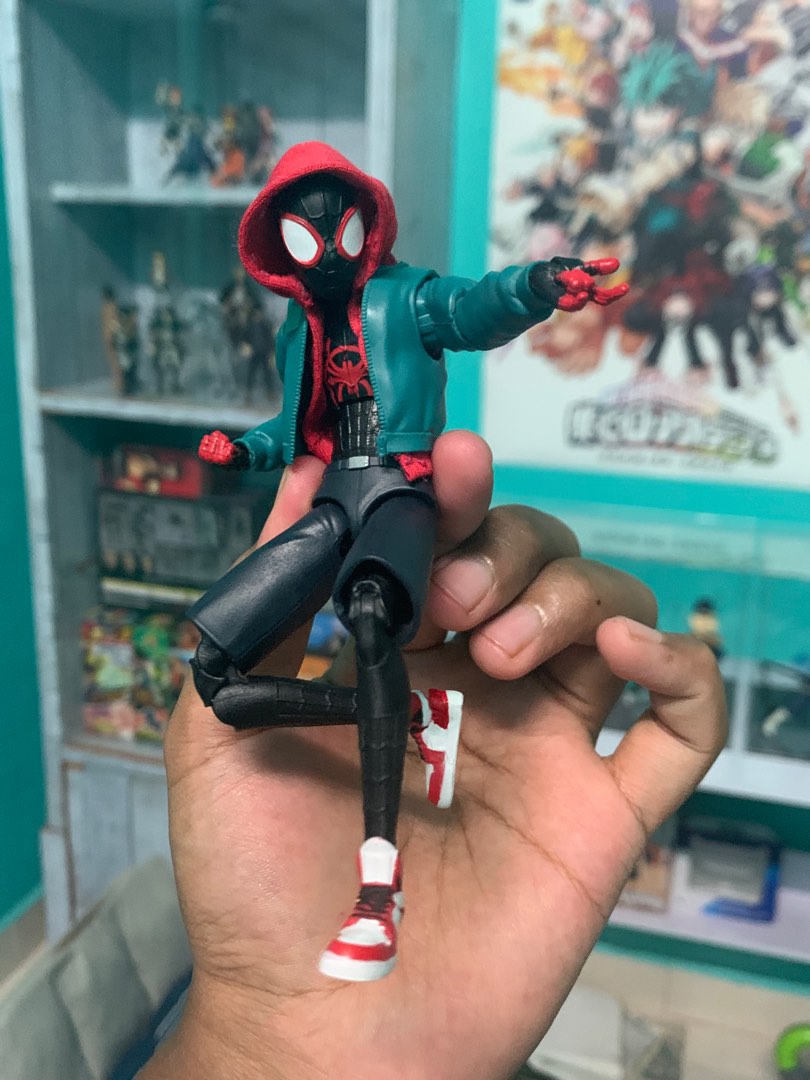 Miles morales action clearance figure with hoodie