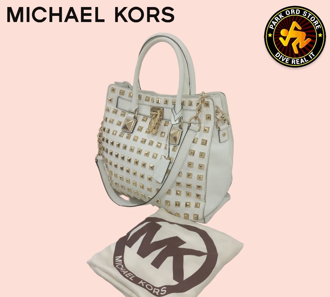 MICHAEL KORS STUDDED HAMILTON 2 WAYS HANDBAG