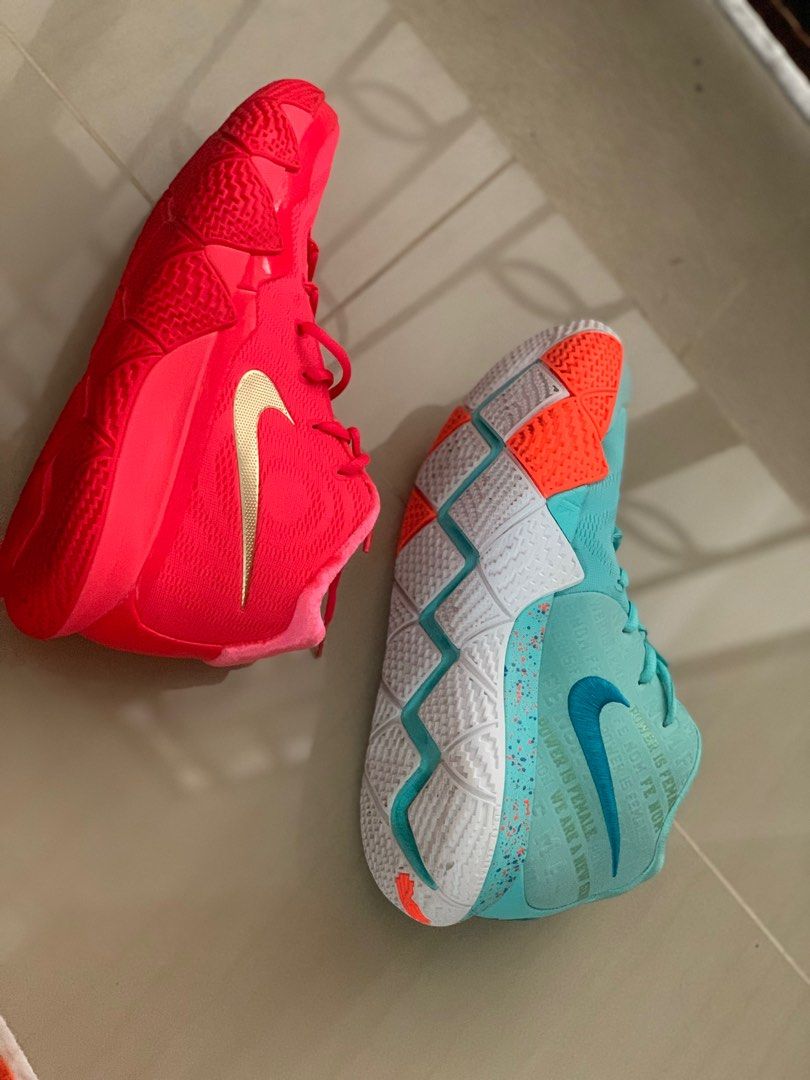 *Mismatched* Nike Basketball shoe Kyrie 4 [Female is power and Red