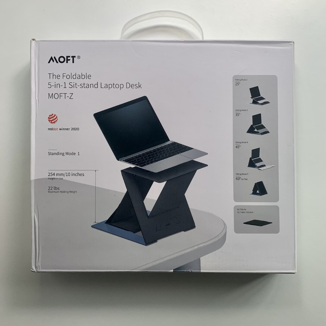 Moft MOFTZ Foldable 5in1 SitStand Laptop Desk, Grey, Computers